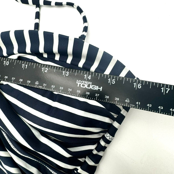PEA IN THE POD Medium Maternity Blue and White Striped Twist Swim Tankini‎ Top - Picture 7 of 7